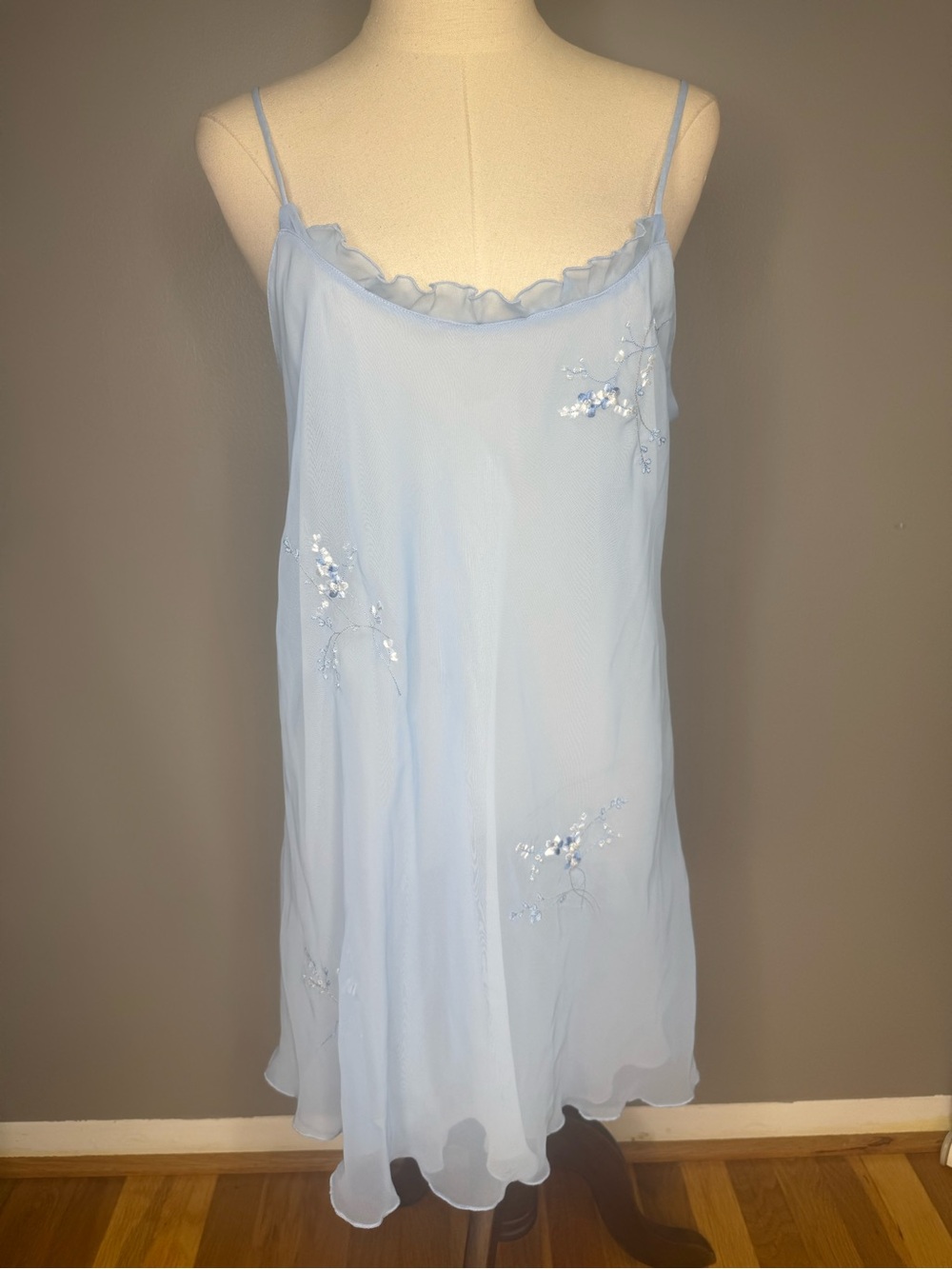 Y2K Oscar de la Renta Blue Nightgown Lingerie